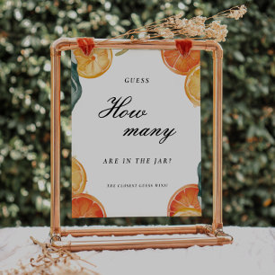 Guess How Many Aperol Citrus Bridal Shower Sign