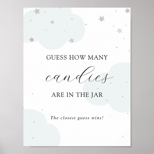 Guess How Many Are in the Jar Shower Game Poster (Front)