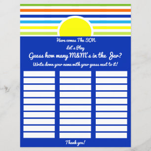 Guess How Many Baby Shower Game Here Comes Son 