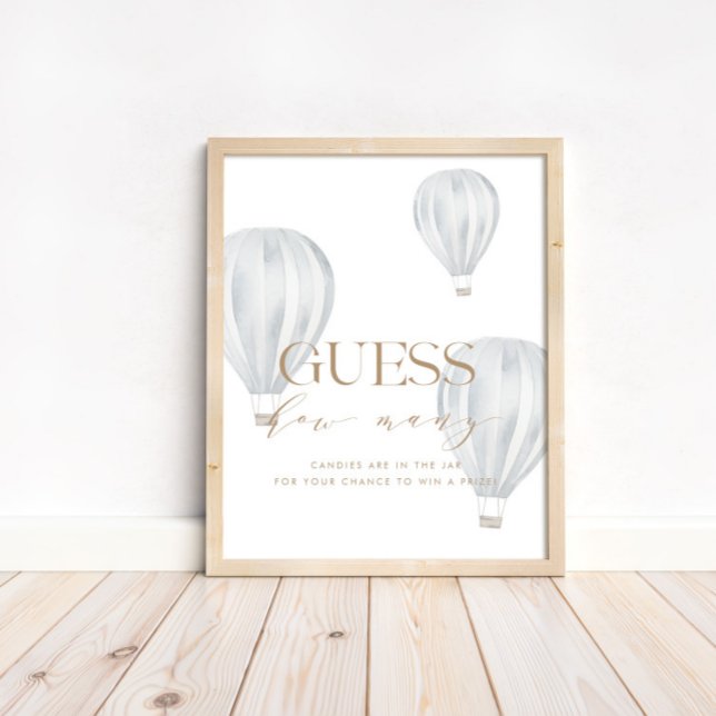 Guess How Many Baby Shower Game Sign Blue Shower (Creator Uploaded)