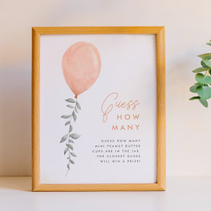 Guess How Many Baby Shower Sign Greenery Balloon