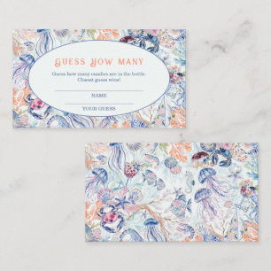 Guess How Many Beach Bridal Shower Game Enclosure Card