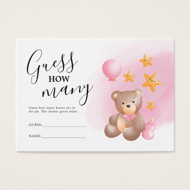 Guess How Many Bear Baby Shower Game (Front)