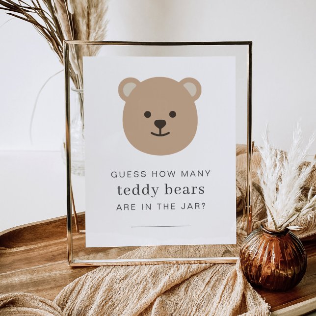 Guess How Many Bears in The Jar - Bear Face Sign (Zazzle Guess How Many Bears in The Jar - Bear Face Sign)