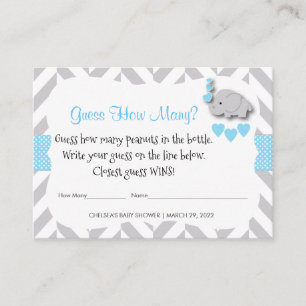 Guess How Many - Blue Elephant Enclosure Card