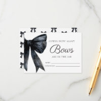 Guess How Many Bows Black Bridal Shower Game 