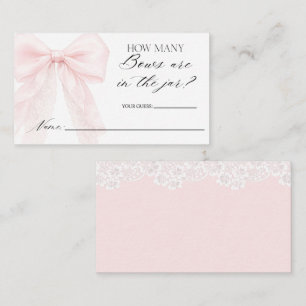 guess how many bows Girl Modern Baby Shower Enclosure Card