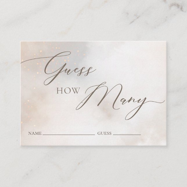 Guess How Many Bridal Shower Game Answer Card (Front)