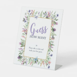 Guess How Many? Butterfly Garden Watercolor Baby P Pedestal Sign