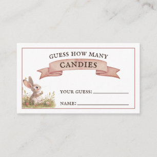 Guess How Many Candies Bunny Baby Shower Game Enclosure Card