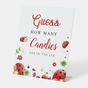 Guess how many candies love bug Baby shower Sign