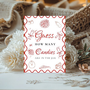 Guess how many candies love pizza baby Shower sign