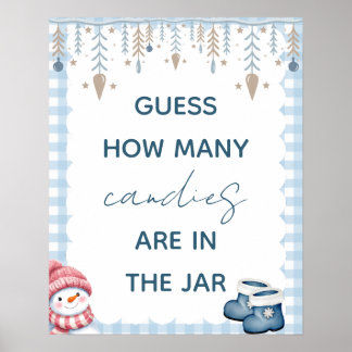 Guess How Many Candies Winter Baby Shower Sign