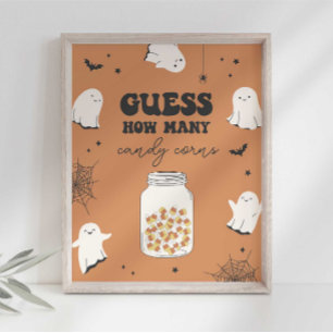 Guess How Many Candy Corns in the Jar Party Sign