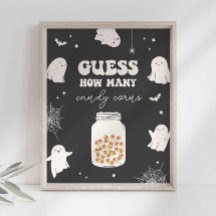Guess How Many Candy Corns in the Jar Party Sign