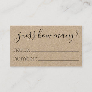 Guess How Many Cards Baby Shower Guessing Game