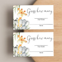 Guess how many cards safari cute animals greenery