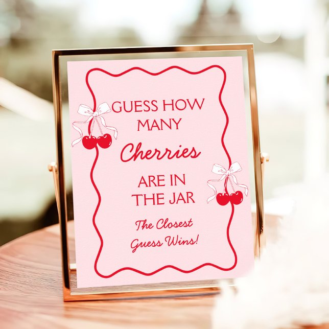 Guess How Many Cherry Baby Shower Game Poster (Creator Uploaded)