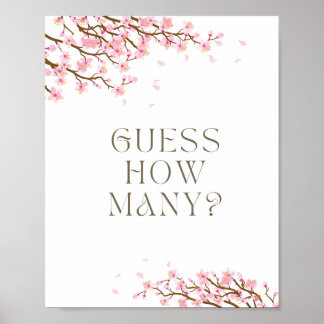 Guess How Many Cherry Blossom Sign for Bridal Game