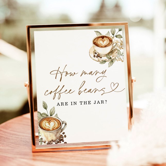 Guess How Many Coffee Beans Baby Shower Game Sign (Creator Uploaded)