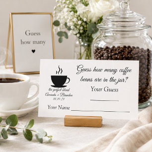 Guess how many coffee beans Couples Bridal Shower Enclosure Card