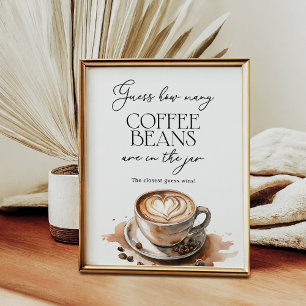 Guess How Many Coffee Beans Party Game Poster