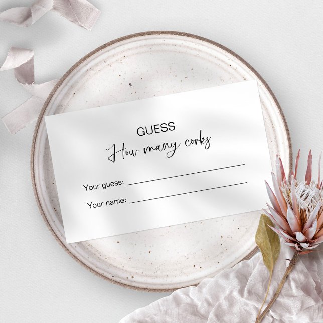 Guess How Many Corks Bridal Game Enclosure Card (Creator Uploaded)