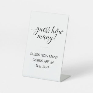 Guess How Many Corks Bridal Shower Activity Pedestal Sign
