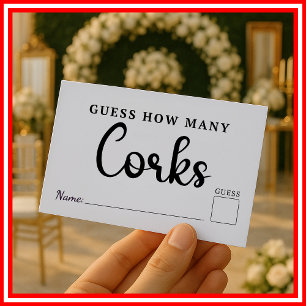 Guess How Many Corks Wedding Bridal Shower Game Enclosure Card