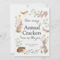 Guess How Many Crackers Woodland Baby Shower Card