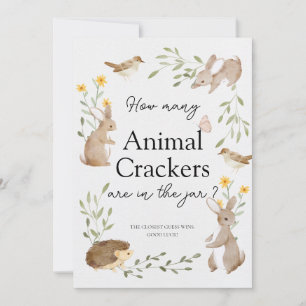 Guess How Many Crackers Woodland Baby Shower Card