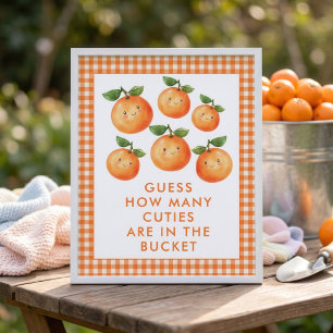 Guess How Many Cuties Gingham Baby Shower Game Poster