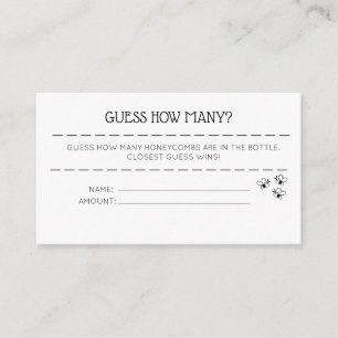 Guess how many? enclosure card