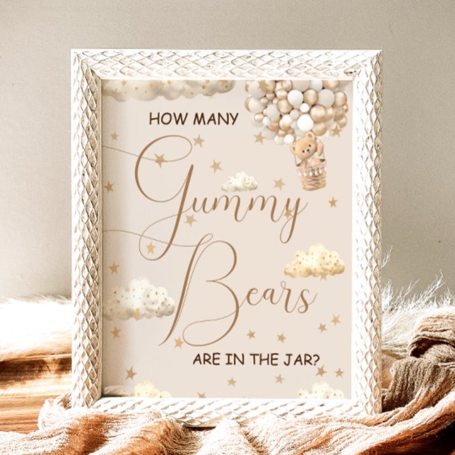 Guess How Many Gummy Bears Baby Shower Game  Poster (Creator Uploaded)