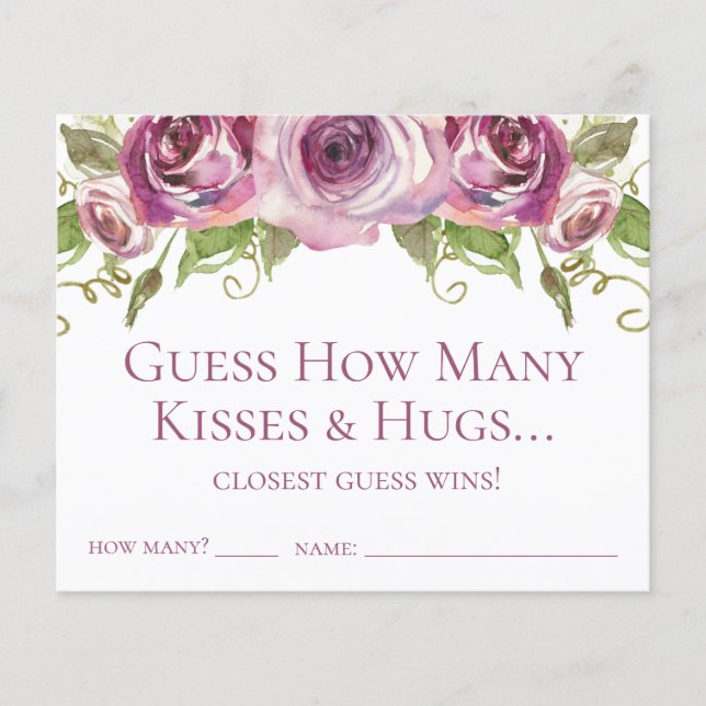 Guess How Many Kisses and Hugs Purple Roses (Front)