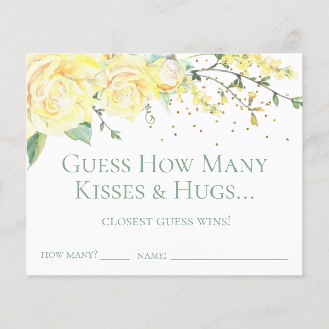 Guess How Many Kisses and Hugs Yellow Roses (Front)
