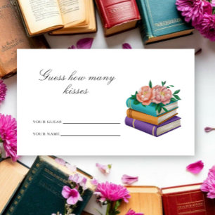 Guess how many kisses Books bridal shower Enclosure Card