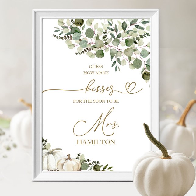 Guess How Many Kisses Bridal Game Sign (Creator Uploaded)