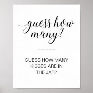 Guess How Many Kisses Bridal Shower Game Poster