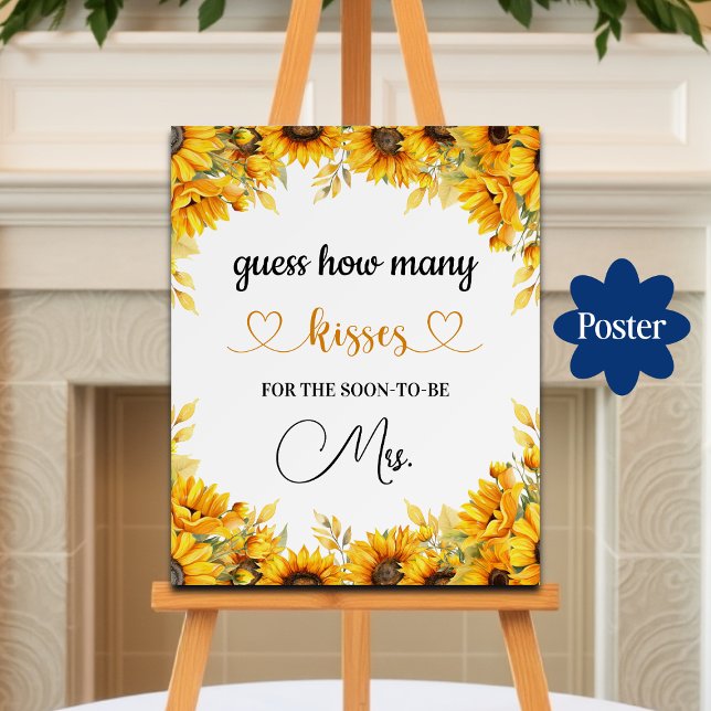 Guess How Many Kisses Bridal Shower Game Poster (Creator Uploaded)