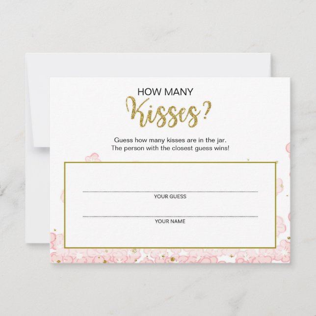 Guess How Many Kisses Bridal Shower | Pink Gold (Front)