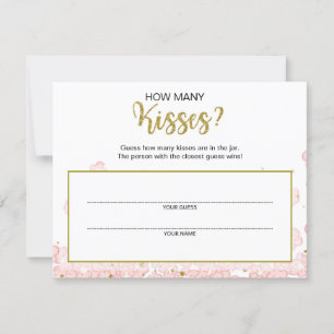 Guess How Many Kisses Bridal Shower Pink Gold