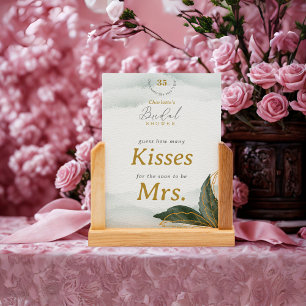 Guess How Many Kisses Bridal Shower Tabletop Card
