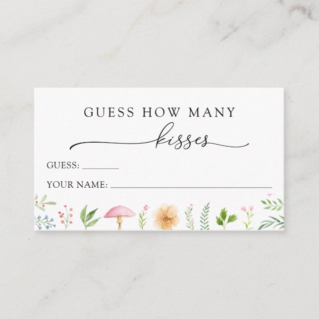 Guess How Many Kisses Bridal Tea Enclosure Card (Front)