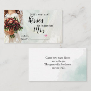 Guess How Many Kisses For Soon To Be Mrs  Enclosure Card