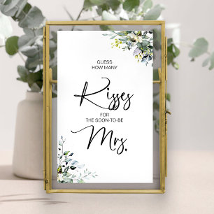 Guess How Many Kisses for the Soon-to-be Mrs. Sign
