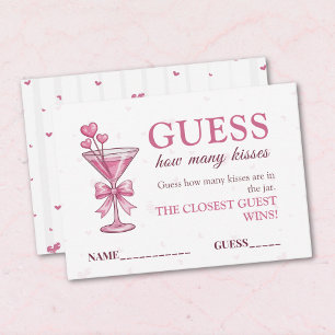 Guess How Many Kisses Game Card A Tiny Bit Engaged