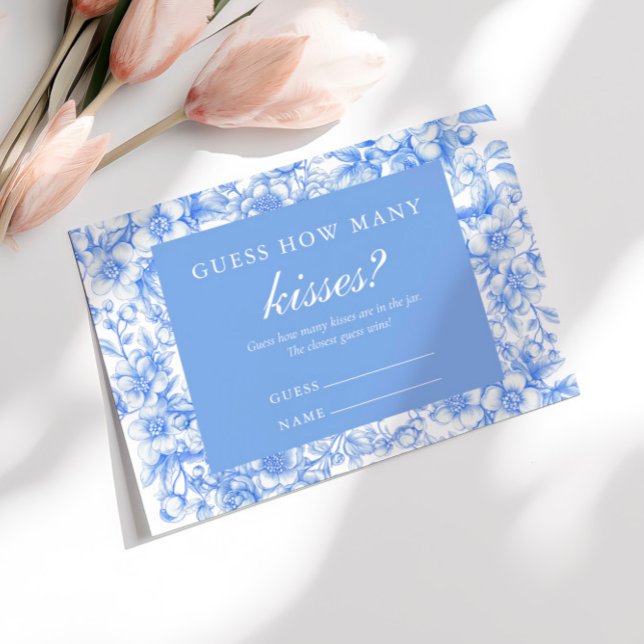 Guess How Many Kisses Game Something Blue Enclosure Card (Creator Uploaded)