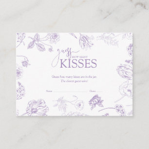 Guess How Many Kisses Lavender Bridal Shower Game Enclosure Card