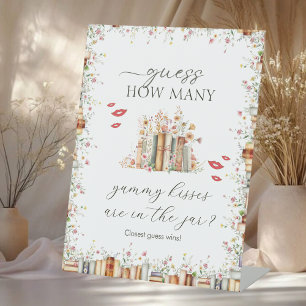 Guess How Many Kisses New Chapter Bridal Shower  Pedestal Sign
